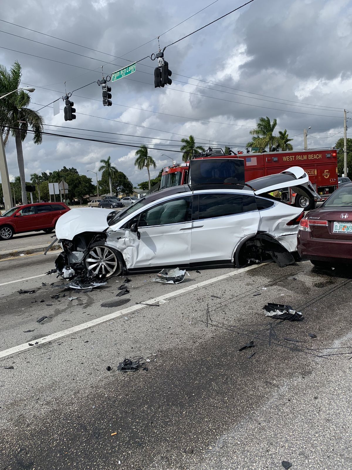 Emergency responders assisting rider